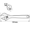 NEO TOOLS Állítható villáskulcs, csavarkulcs rövid, 139mm, 0-32mm