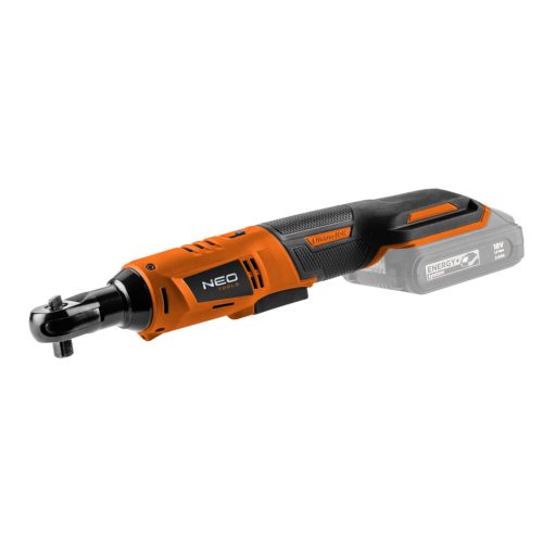 NEO TOOLS Akkus racsnis kulcs, Energy+ 18V, 3/8"-os 1/2"-os adapterrel, akku nélkül!!!