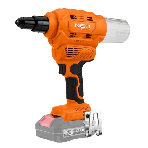 NEO TOOLS Akkus popszegecshúzó, Energy+, 18V, szegecsátmérő 2,4-6-4mm, húzóerő 12000 N