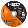 NEO TOOLS Vágókorong, fémhez, 125x1x22,2mm, 41A 60 S BF INOX, 100db/cs