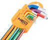 NEO TOOLS Imbuszkulcs készlet 9db hosszú 1.5-10mm, színes