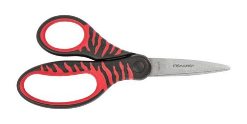 Fiskars Gyermekolló, 15 cm, fekete és piros, Softgrip