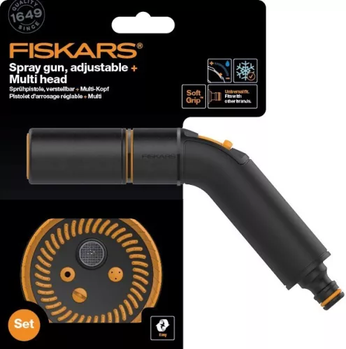 Fiskars Comfort locsolópisztoly, állítható öntözőfej + öntözőfej, multi KIFUTÓ