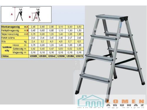 LÉTRA ALU KRAUSE ZSÁMOLY 2X3 FOKOS DOPPLO