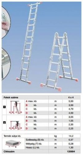 LÉTRA ALU KRAUSE UNIVERZÁLIS 4x4 MULTIMATIC 120694