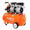 NEO TOOLS Kompresszor, 24L, extra csendes, kefementes motorral, olajmentes, 79(61)dB