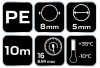 NEO TOOLS Pneumatikus spiráltömlő, 5,0x8mm x 10m, PE