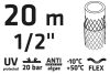 VERTO Locsolótömlő 20 m, 1/2", ECONOMIC, zöld