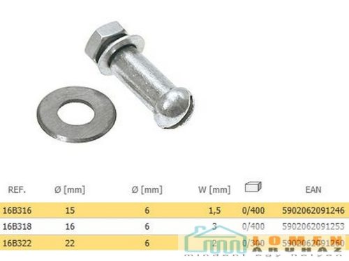 CSEMPEVÁGÓKERÉK TOPEX 16B316 15 MM