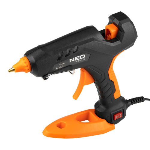 NEO TOOLS Ragasztópisztoly 11mm, 60/100W, 12 ragasztópatron, 3 ujjvédő, textil tok