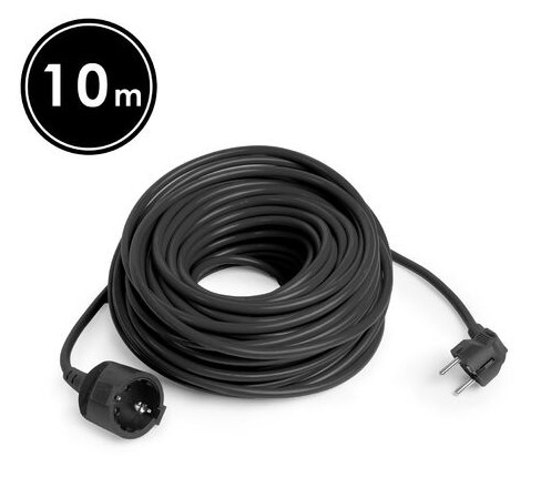 Lengő hosszabbító fekete 3x1,5mm2- 10 m