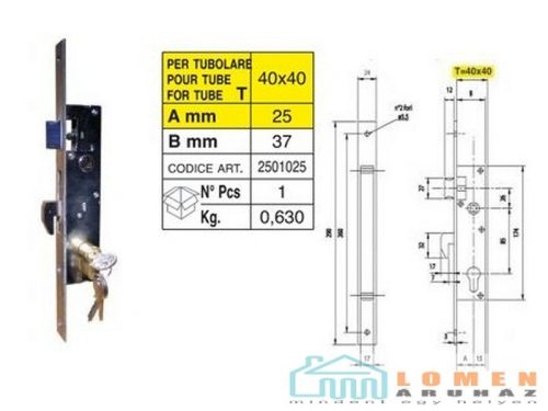 ZÁR PORTÁLZÁR 4CM+BETÉT IBFM KAMPÓS 2501