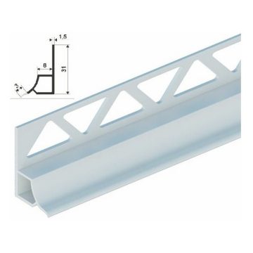 KÁDSZEGÉLY FEHÉR 2500X8 MM BEÉPÍTHETŐ /8MM/