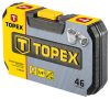 TOPEX Dugókulcskészlet + bitkészlet 1/4" 46db