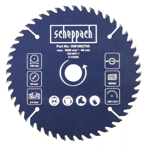 Scheppach fűrészlap 160/20mm, 48f DIVAR 55 / PL 55-höz