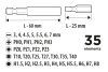 Top Tools Bitkészlet befogószárral 35db