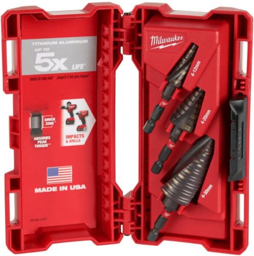 Milwaukee SHOCKWAVE™ Impact Duty™ lépcsős fúró készlet 3 részes - 1 db