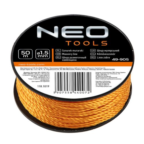 NEO TOOLS KŐMŰVESZSINÓR 50M