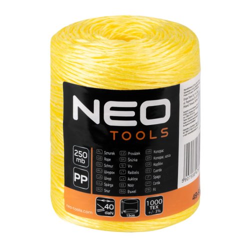 NEO TOOLS Polipropilén, PP, zsinór, 250m