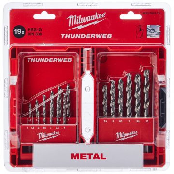   Milwaukee THUNDERWEB – HSS-G fémfúró DIN 338 – Készlet (19 részes) 1 db