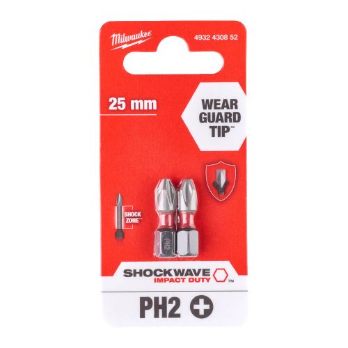 Milwaukee Shockwave bit PH2 25mm-2db