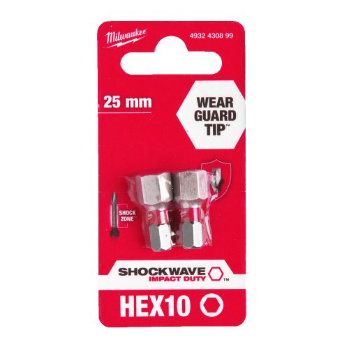 Milwaukee Shockwave bit Hex10 25mm-2db