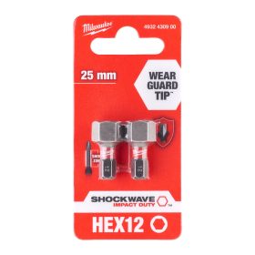 Milwaukee Shockwave bit Hex12 25mm-2db