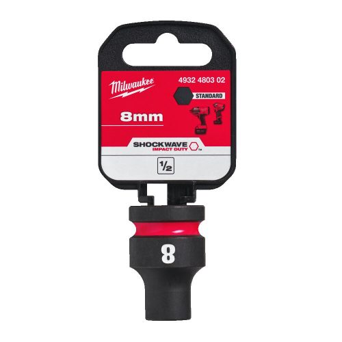Milwaukee 1/2' Dugókulcs hatlapú, gépi, rövid 8 mm - 1 db