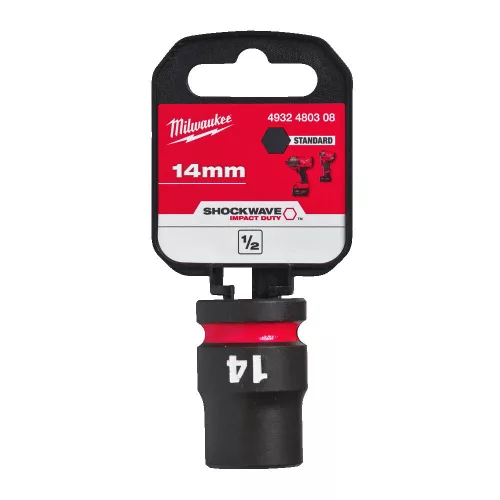 Milwaukee 1/2' Dugókulcs hatlapú, gépi, rövid 14 mm - 1 db