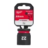 Milwaukee 1/2' Dugókulcs hatlapú, gépi, rövid 22 mm - 1 db