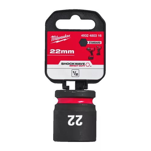 Milwaukee 1/2' Dugókulcs hatlapú, gépi, rövid 22 mm - 1 db