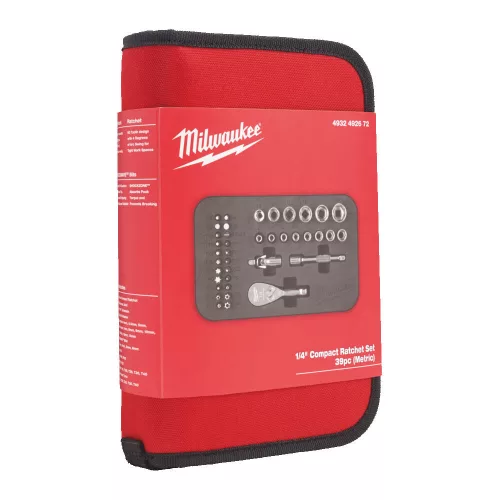 Milwaukee 1/4' Racsnis Kompakt dugókulcs készlet  (39 részes)