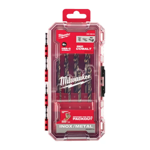 Milwaukee Red Cobalt HSS-G Co fémfúró  DIN 338  Készlet (8 részes) 1 db