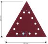 GRAPHITE Tépőzáras csiszolópapír K120, háromszög alakú 12 lyukakkal, 5db csiszolóhoz 59G264