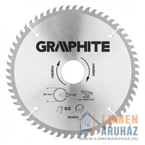 KÖRFűrészlap GRAPHITE 55H605 180X30 Z 60 KEMÉNYFÉM