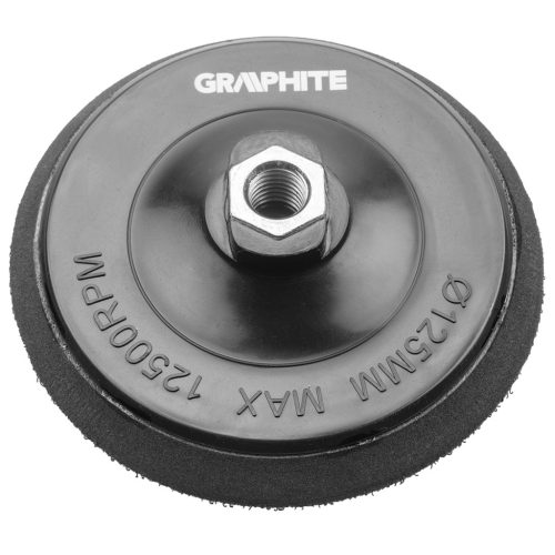 GRAPHITE Rugalmas csiszolótányér tépőzáras 125mm, M14