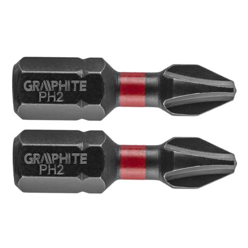 GRAPHITE Torziós ütvecsavarozó bit PH2x25mm, 2db