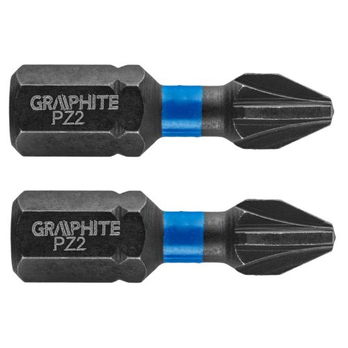 GRAPHITE Torziós ütvecsavarozó bit PZ2x25mm, 2db