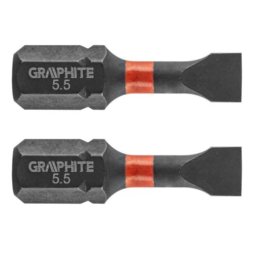 GRAPHITE Torziós ütvecsavarozó bit SL5.5x25mm, 2db