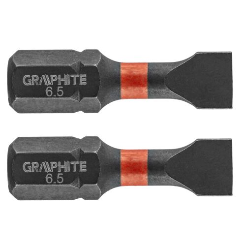 GRAPHITE Torziós ütvecsavarozó bit SL6.5x25mm, 2db