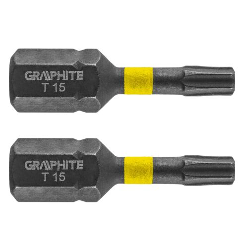 GRAPHITE Torziós ütvecsavarozó bit TX15x25mm, 2db