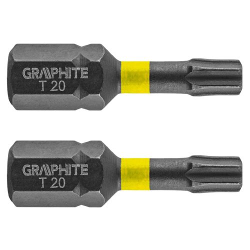 GRAPHITE Torziós ütvecsavarozó bit TX20x25mm, 2db