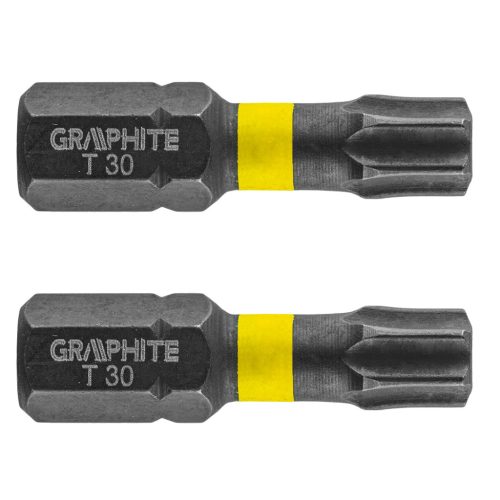 GRAPHITE Torziós ütvecsavarozó bit TX30x25mm, 2db