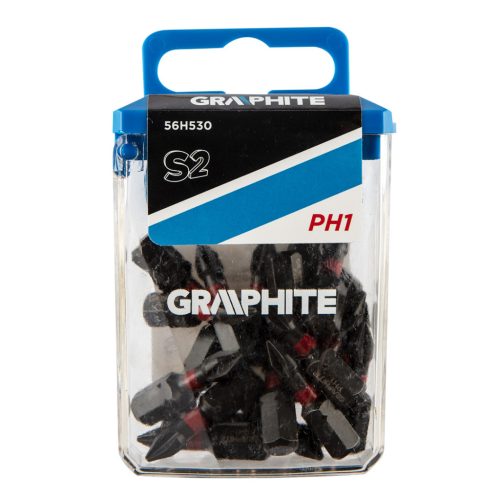 GRAPHITE Torziós ütvecsavarozó bit PH1x25mm, 20db