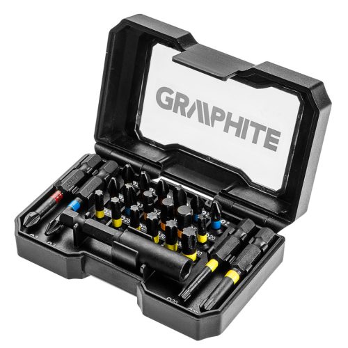 GRAPHITE Csavarhúzó bitkészlet, 23db., bitek 25mm - 18db, bitek 50mm - 4db., mágneses bittartó - 1db