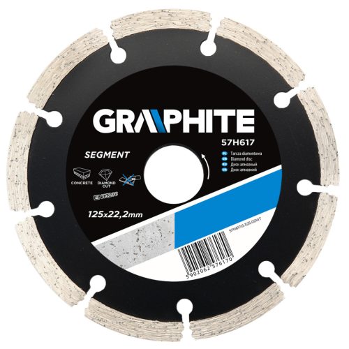 GRAPHITE Gyémánt vágókorong 125mm SZEGMENSES