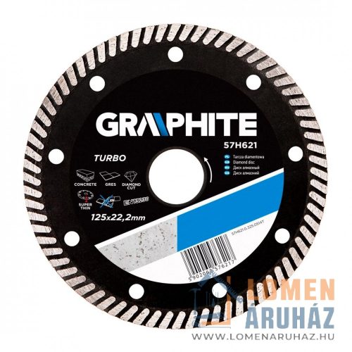 GYÉMÁNTVÁGÓ GRAPHITE 57H621 125MM TURBO VÉKONY