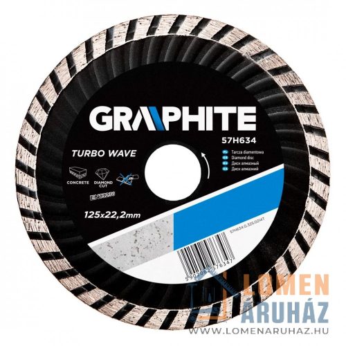 GYÉMÁNTVÁGÓ GRAPHITE 57H634 125MM TURBO HÛTÕB.