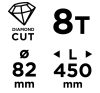 GRAPHITE Gyémánt magfúró korona, 82x450mm, 8 szegmenses, 58G540 géphez