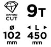 GRAPHITE Gyémánt magfúró korona, 102x450mm, 9 szegmenses, 58G540 géphez